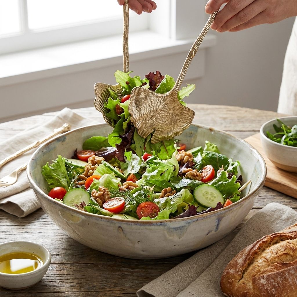 Heirloom Ginkgo Serveurs à salade, ensemble de 2