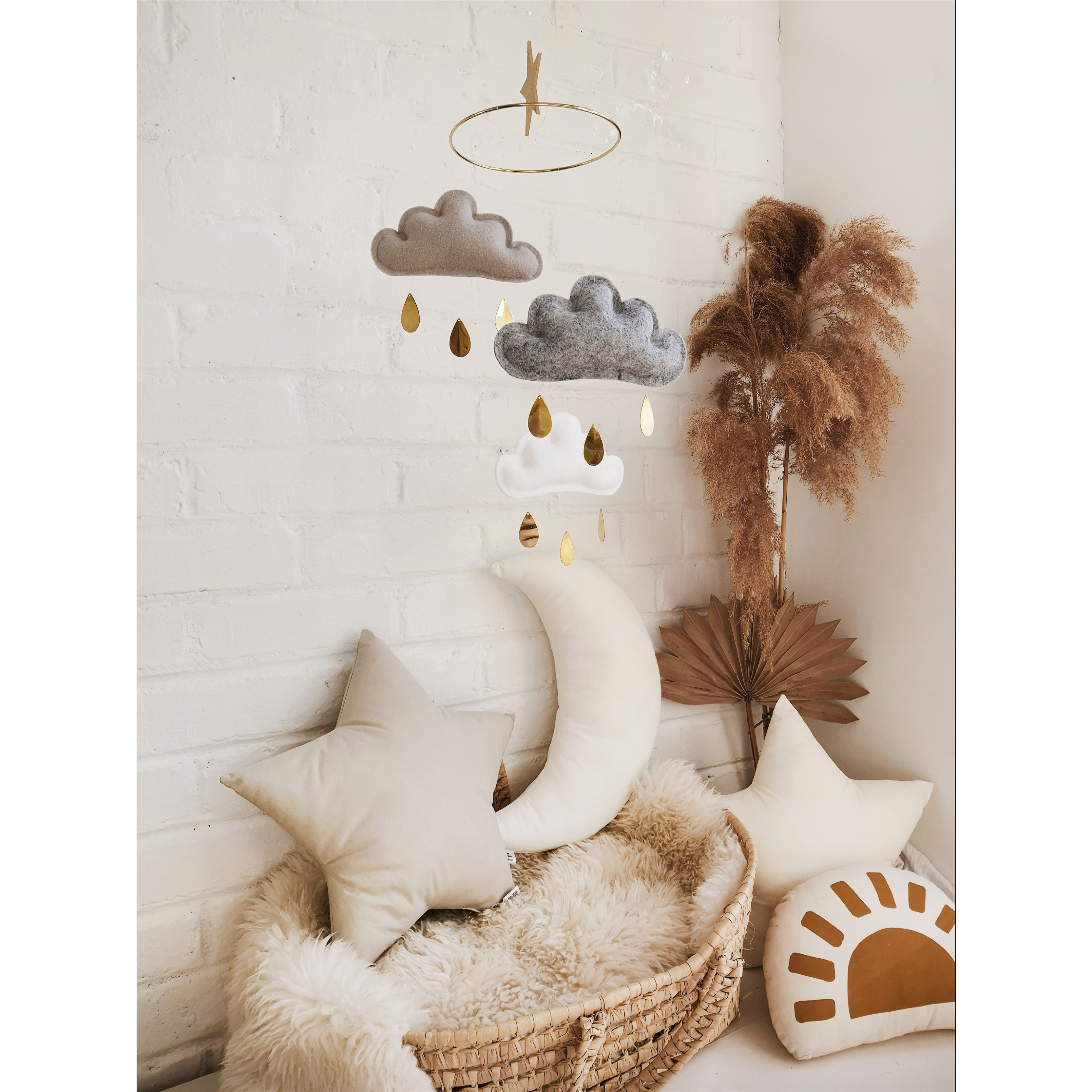 Mobile, nuage - Taupe, Gris et Blanc