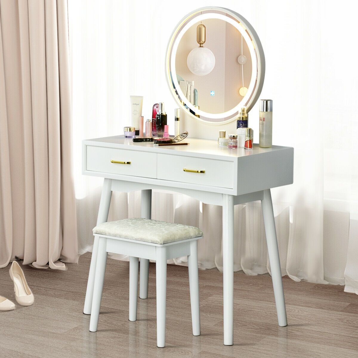 Vanity Dressing Table Set with 3 Lighting Modes