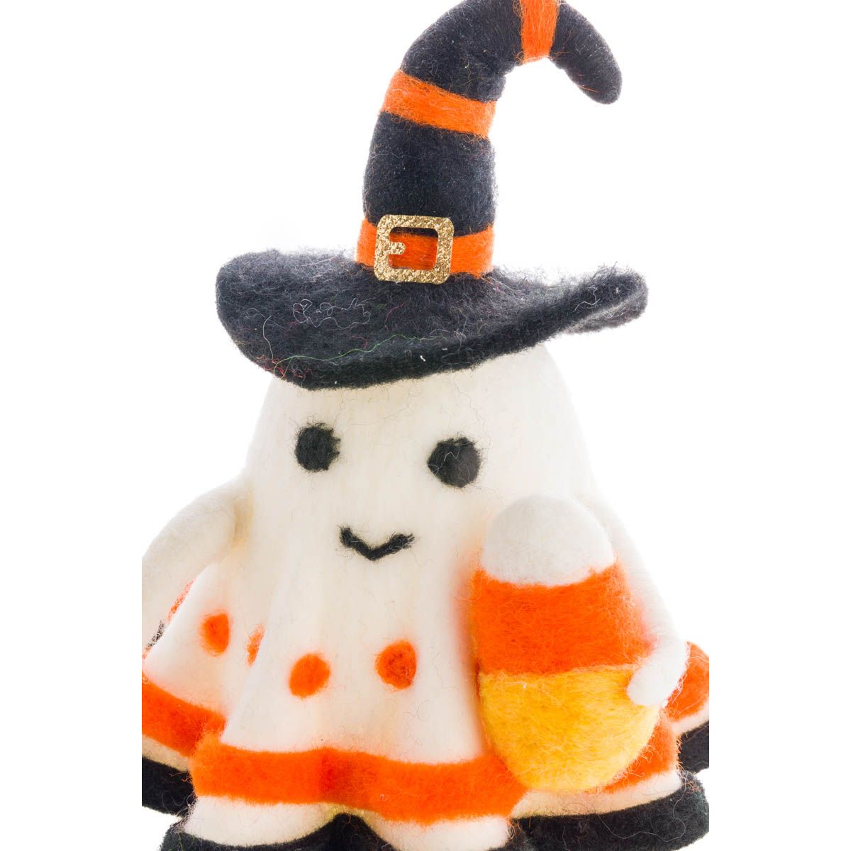 White Wool Candycorn Ghost Accent, Pack of 3