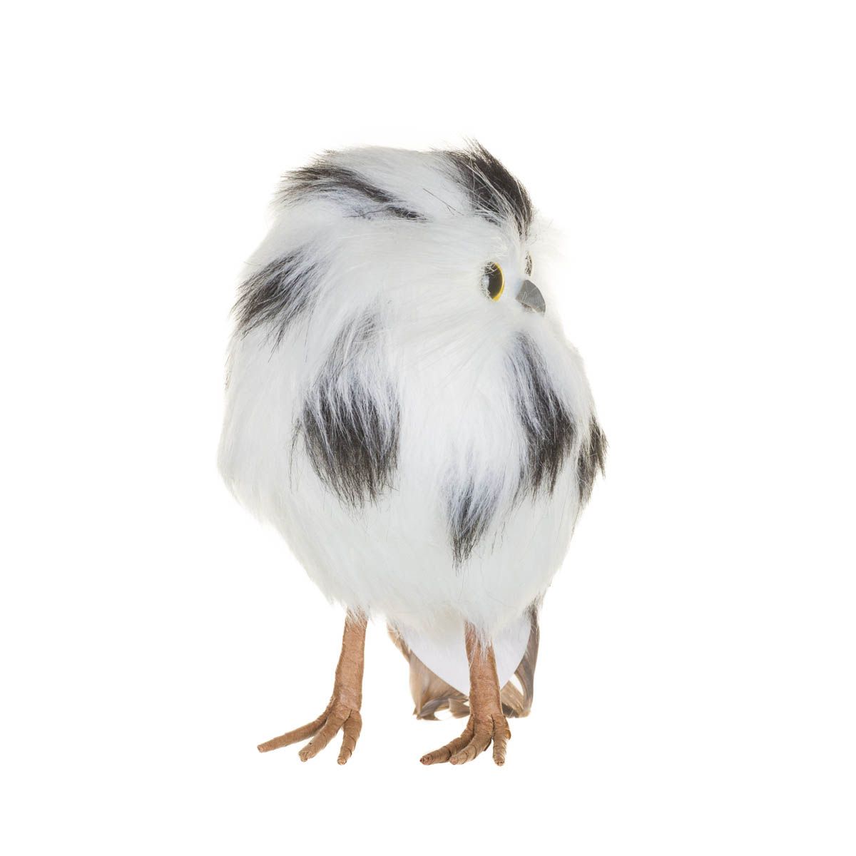 White and Black Foam Snowy Owl Chick Figurine, Pack of 4