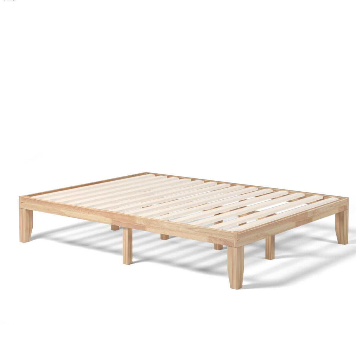 Queen Size 14" Wooden Bed Mattress Frame - Natural