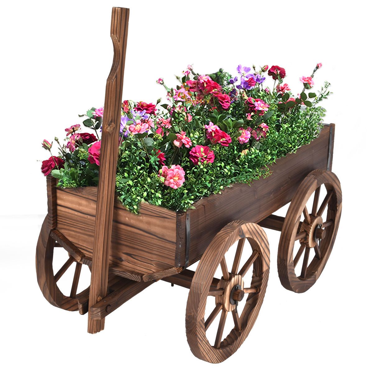Chariot de jardin en bois, roues