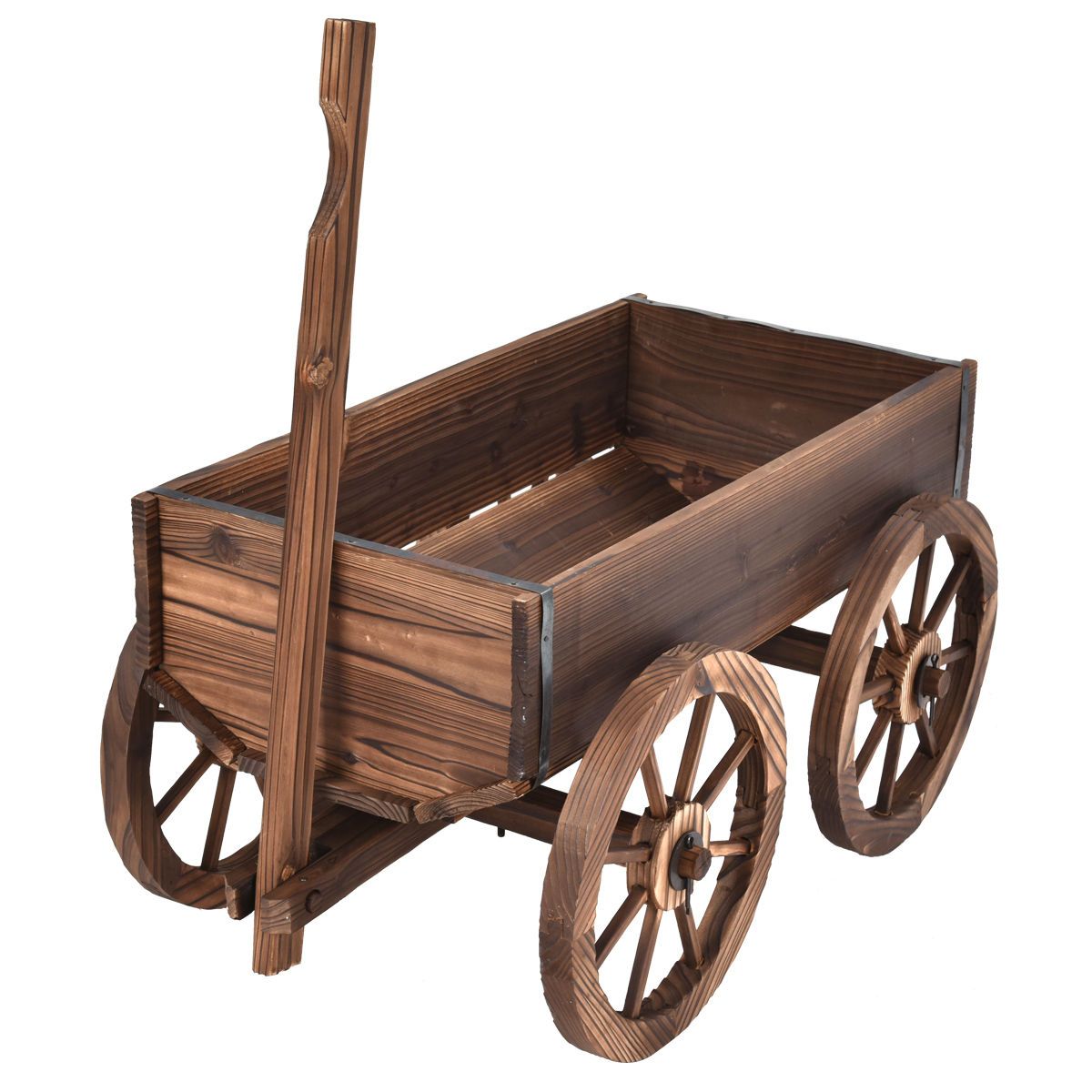 Chariot de jardin en bois, roues