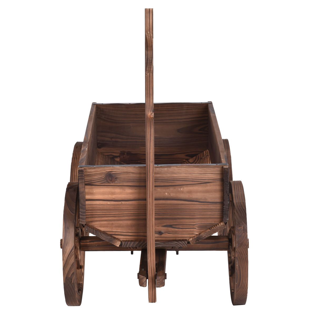 Wood Wagon Planter Pot Stand, Wheels
