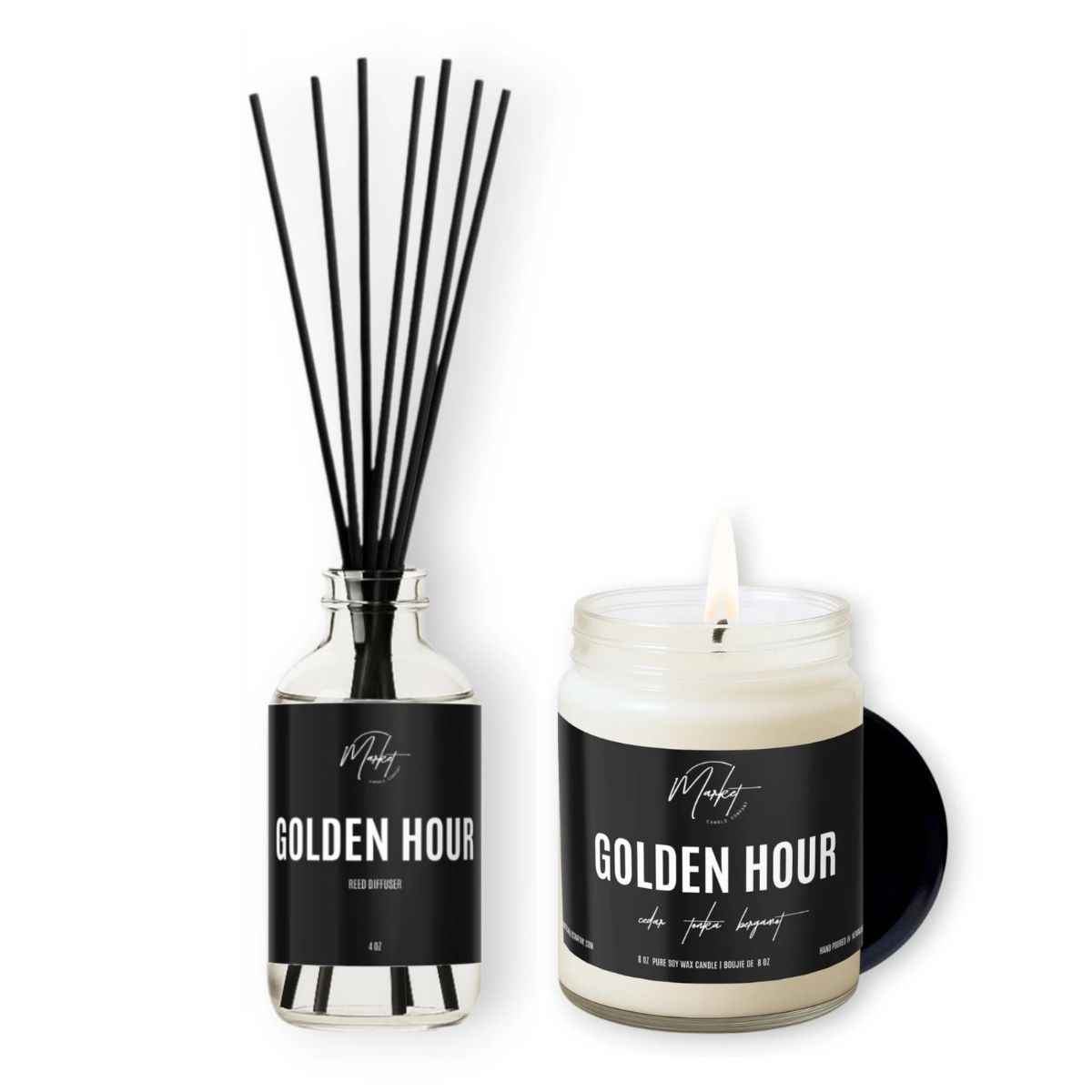 Golden hour candle and reed - Duo