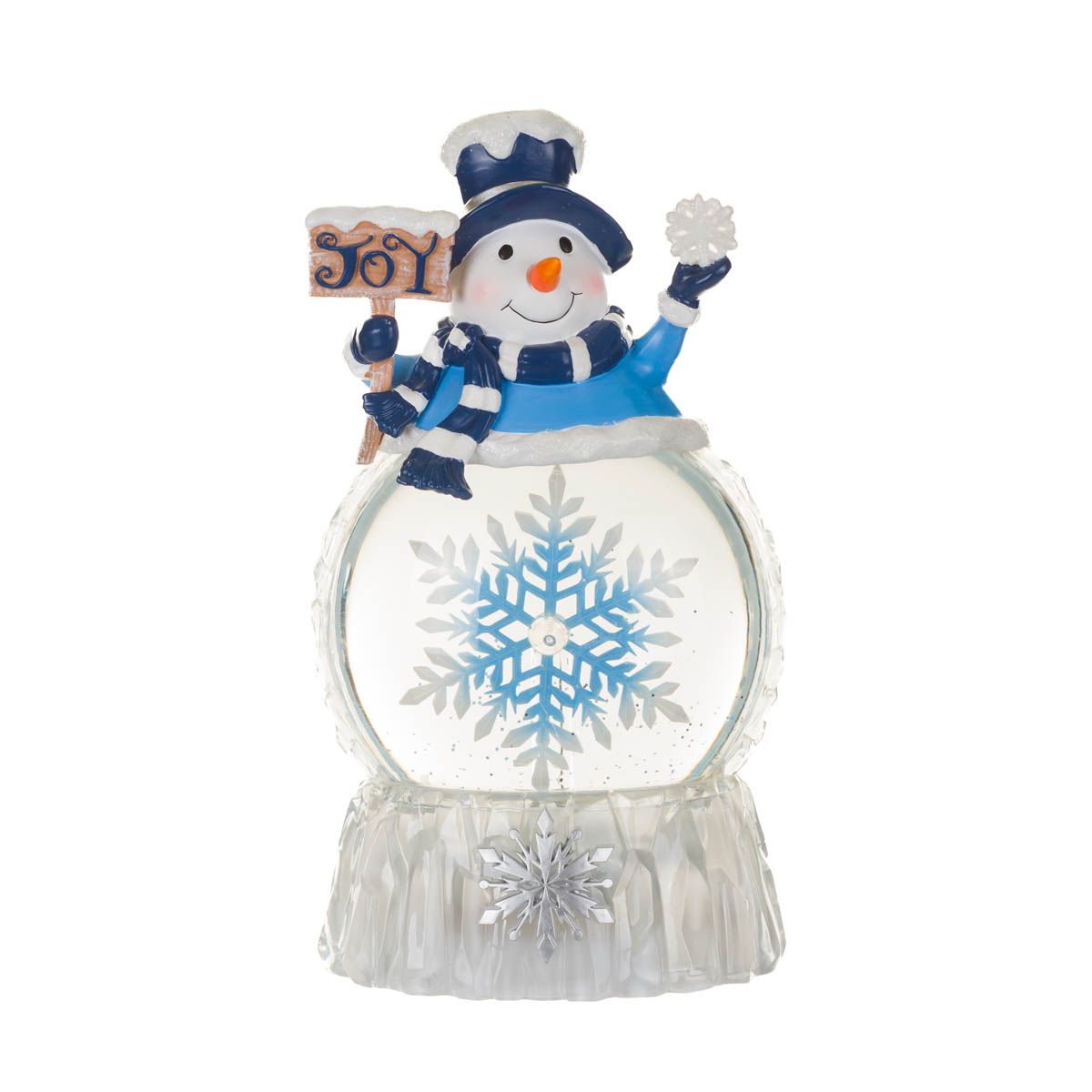 Boule à neige bonhomme de neige bleu DEL