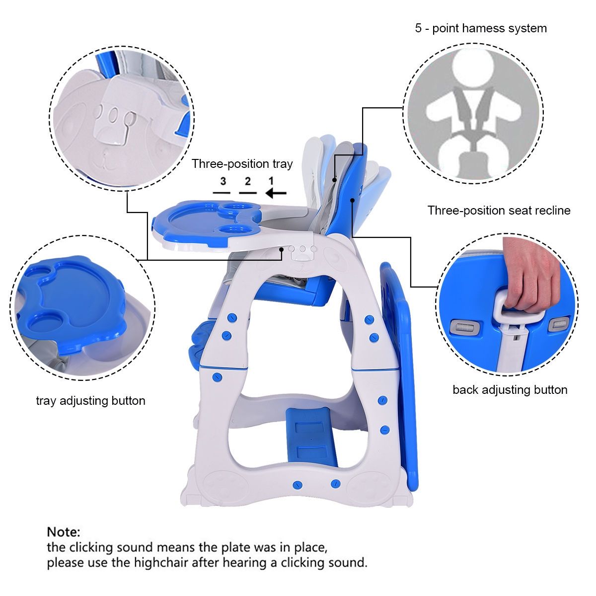 3 1 Convertible Play Table Seat Baby High Chair