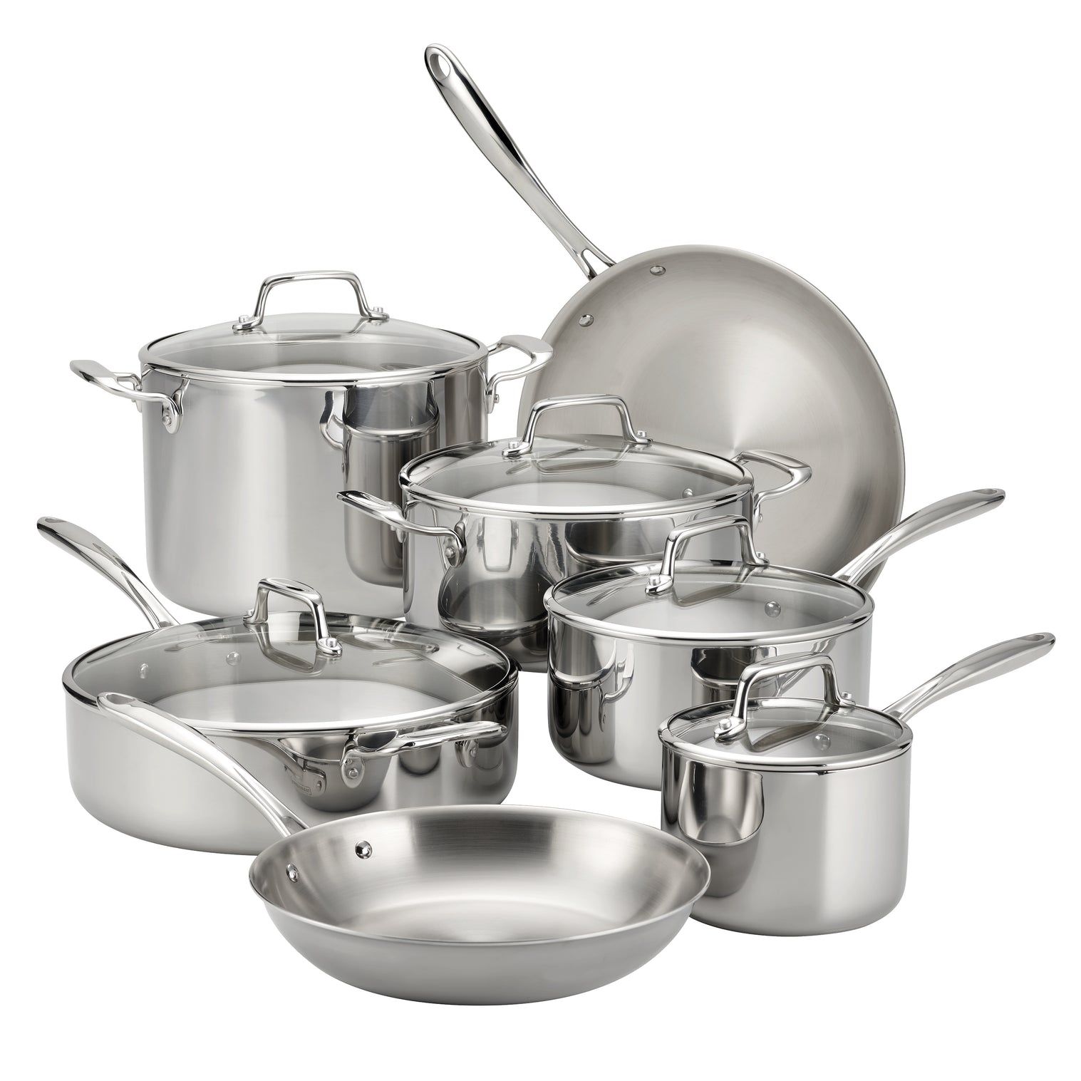 Tri-Ply Cookware Set, 12-Piece