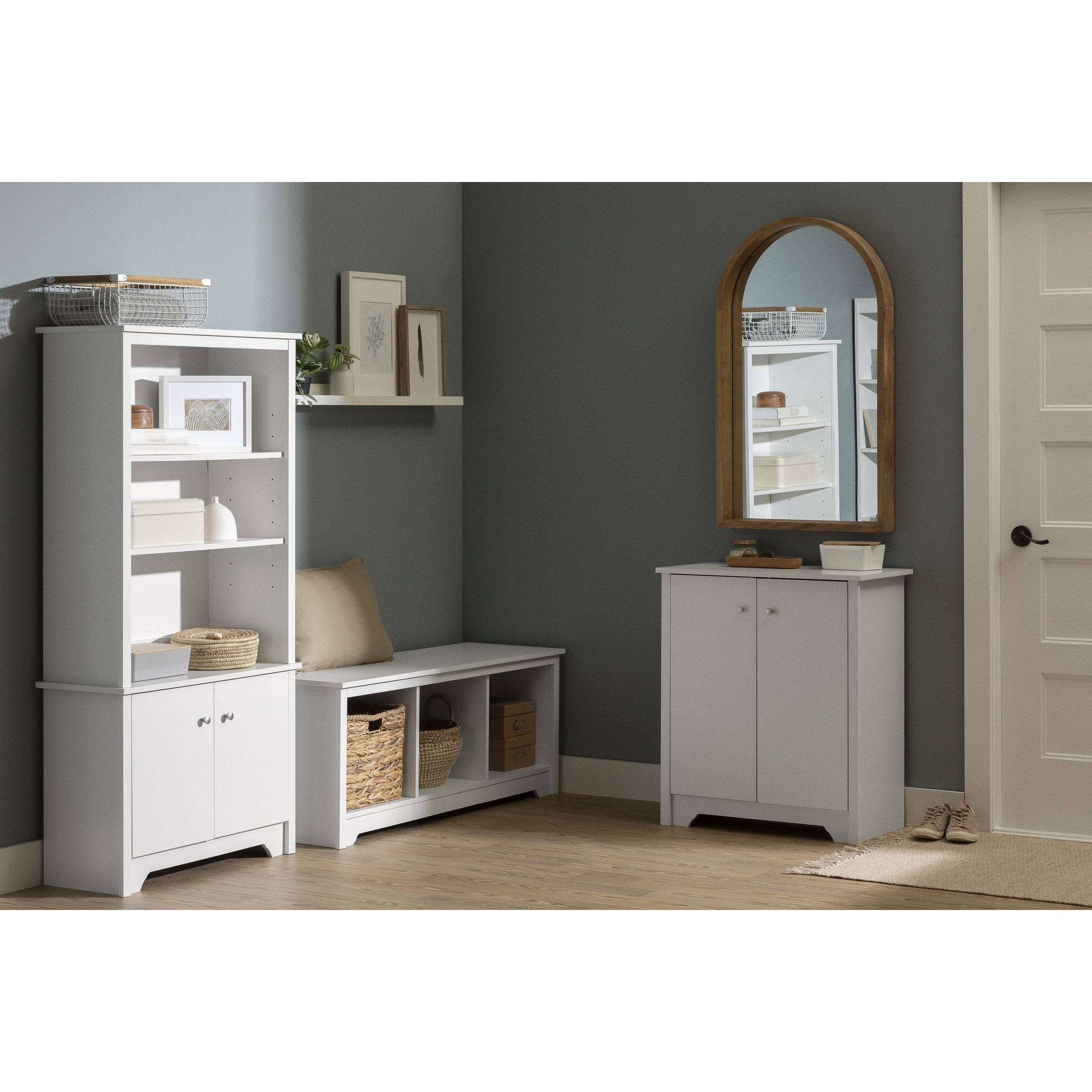 Venus Cubby Storage Bench - Pure White