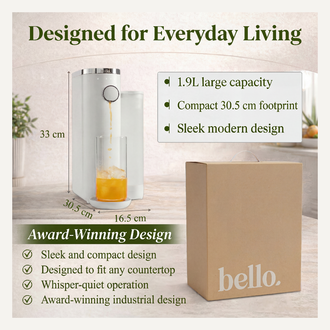 Bello Home Discovery Pack — Countertop Water Filtration & Flavor Infusion Machine