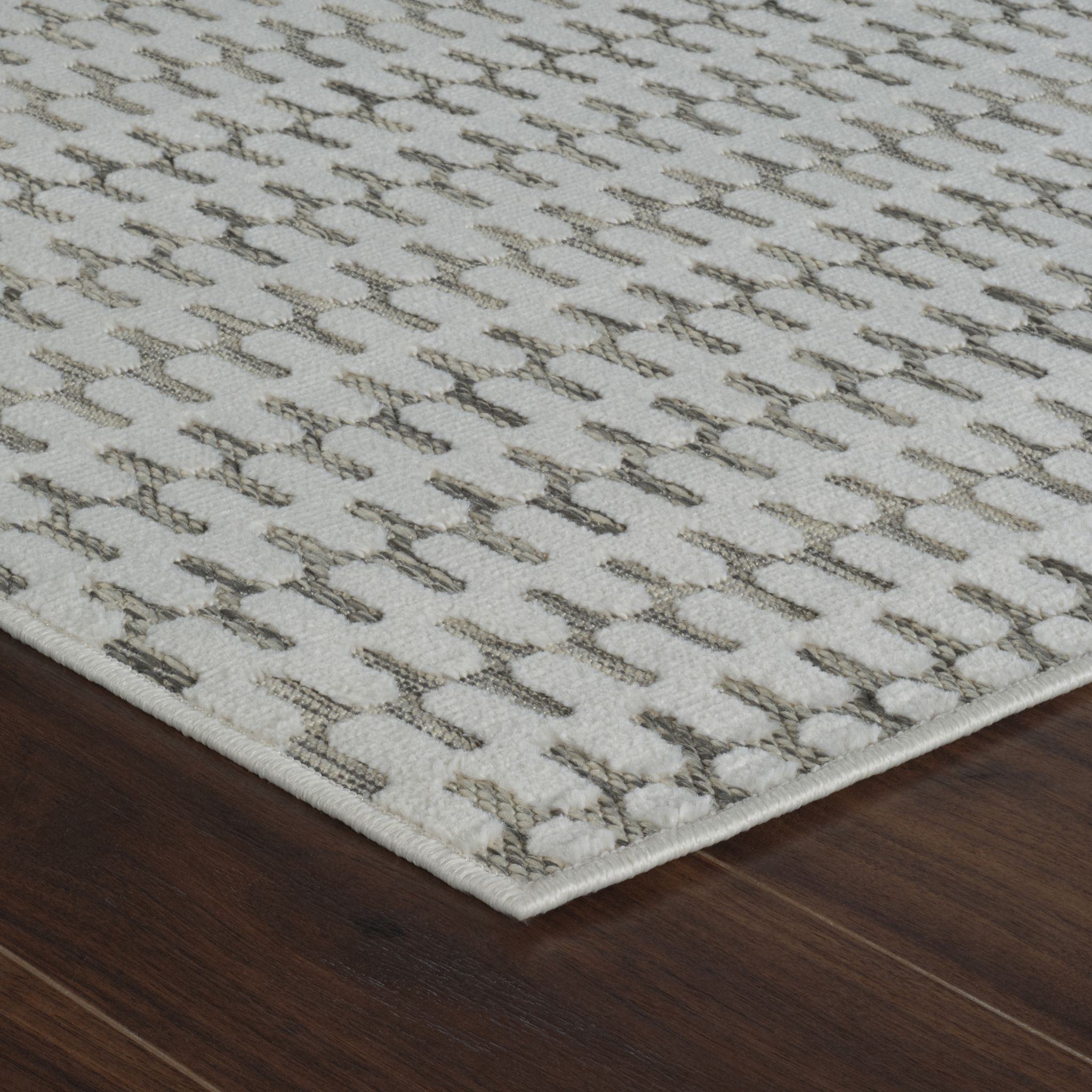 Lavinia Geometric Contemporary Indoor Doormat Rug, Cream