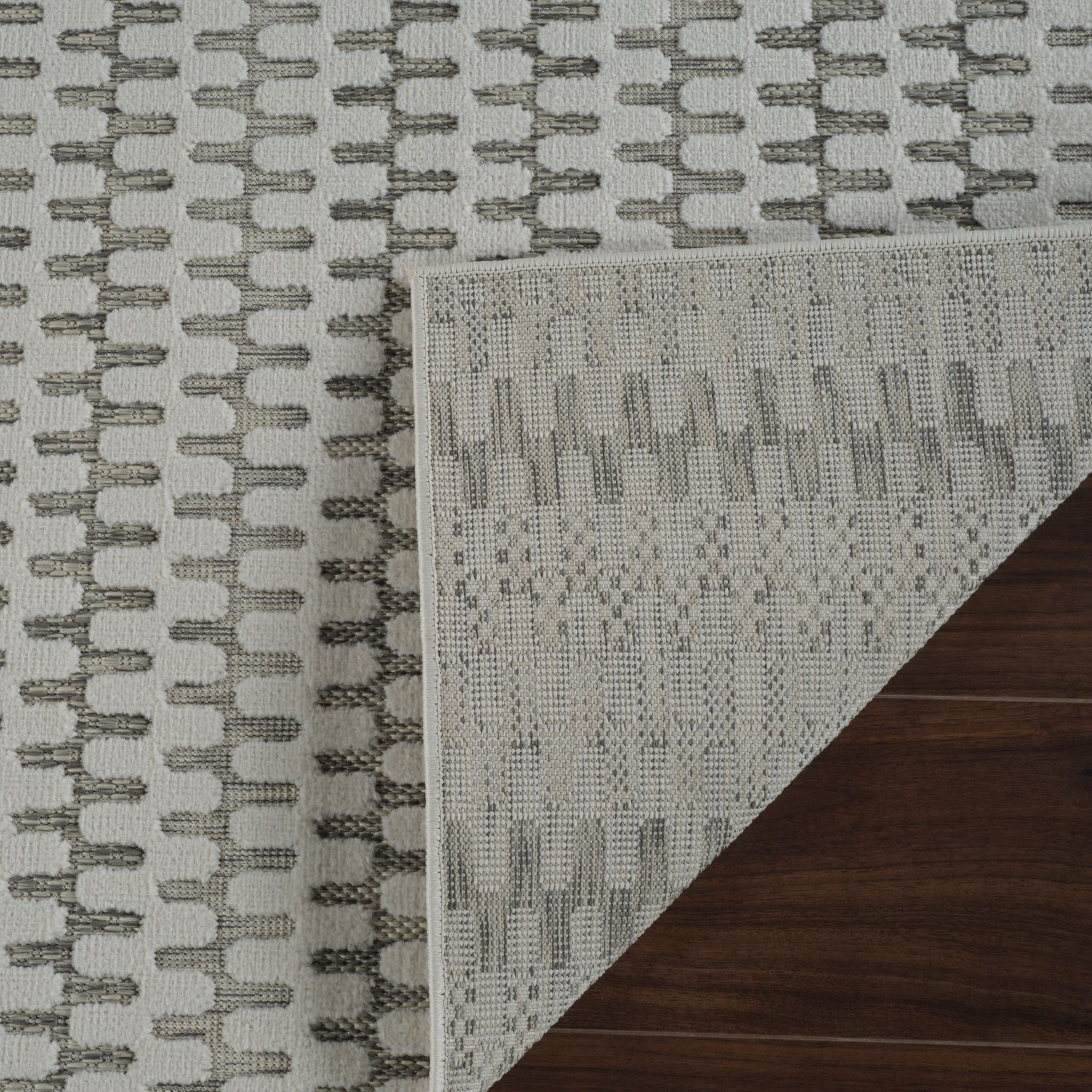 Lavinia Geometric Contemporary Indoor Doormat Rug, Cream