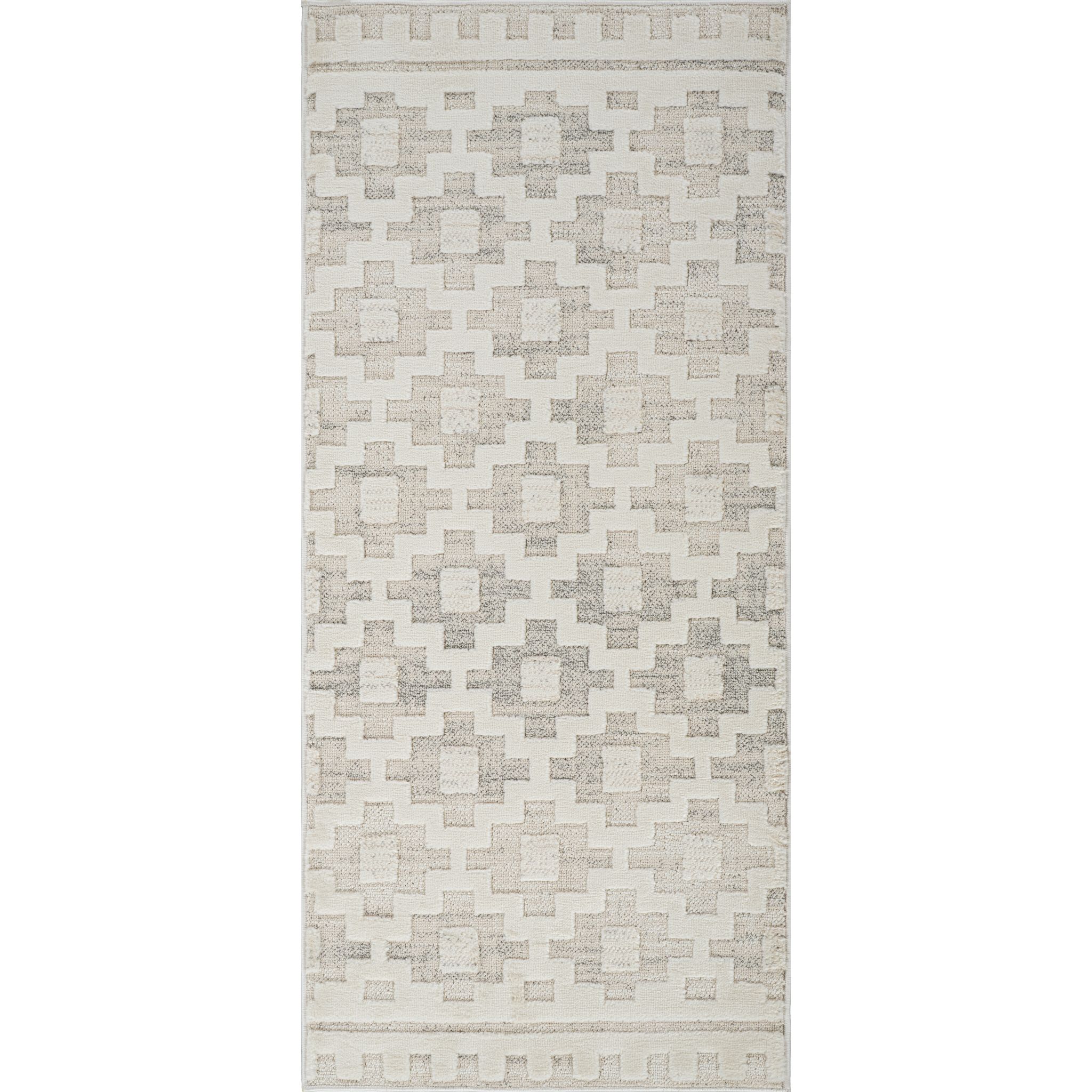 Talis Geometric Contemporary Indoor Doormat Rug, Beige