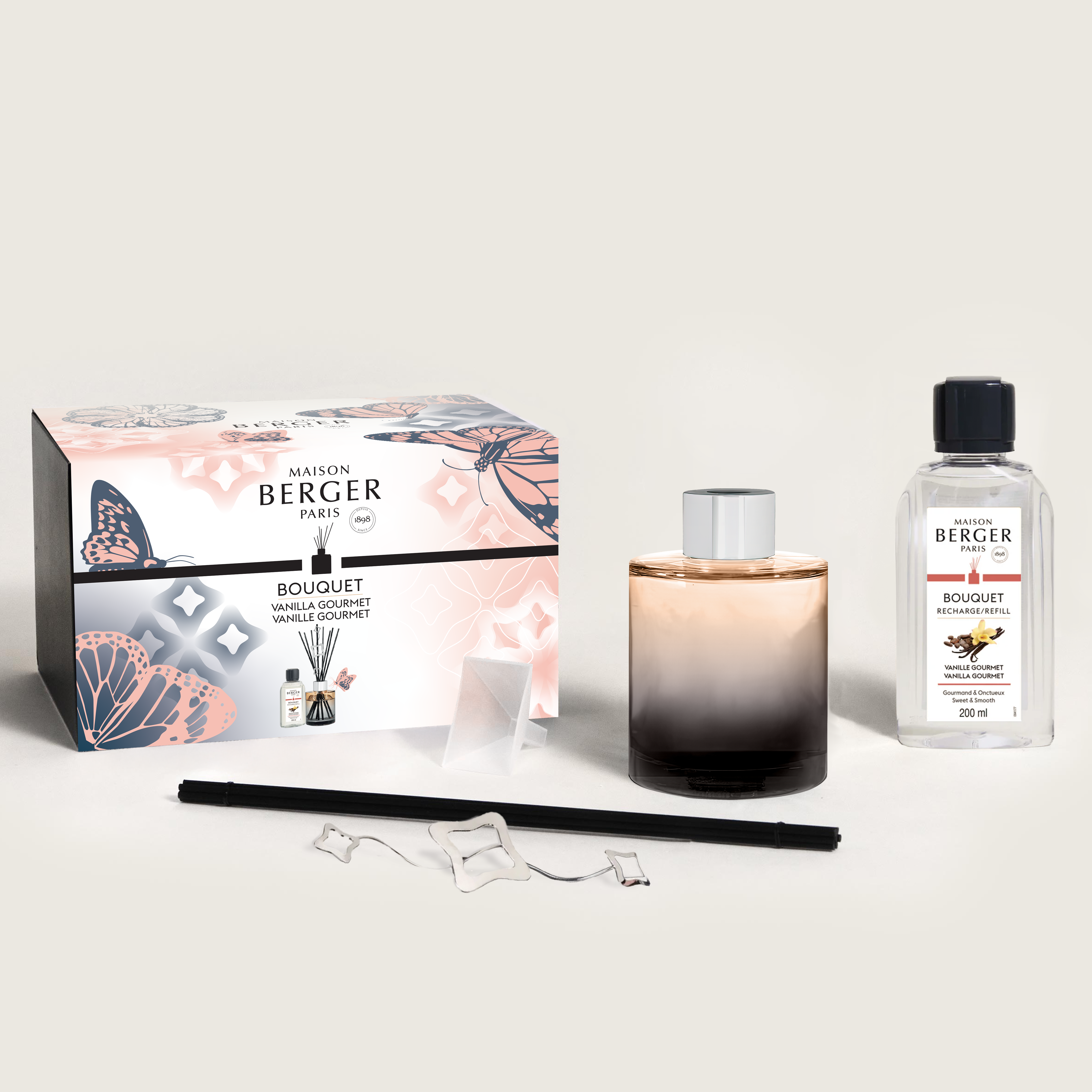 Lilly beige and Grey Reed Diffuser by Maison Berger Paris