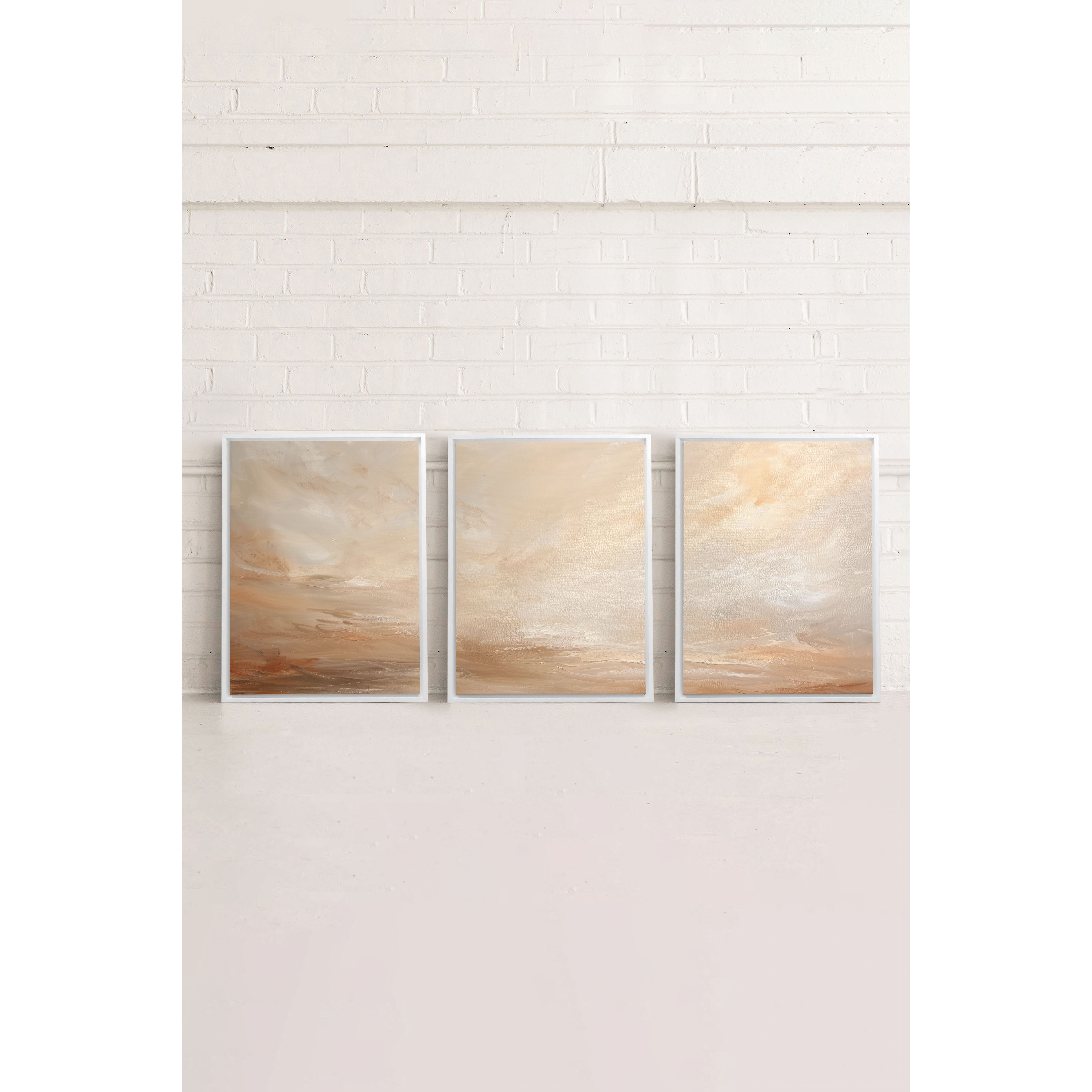 Golden Dune Trio Art Mural - Ensemble de 3
