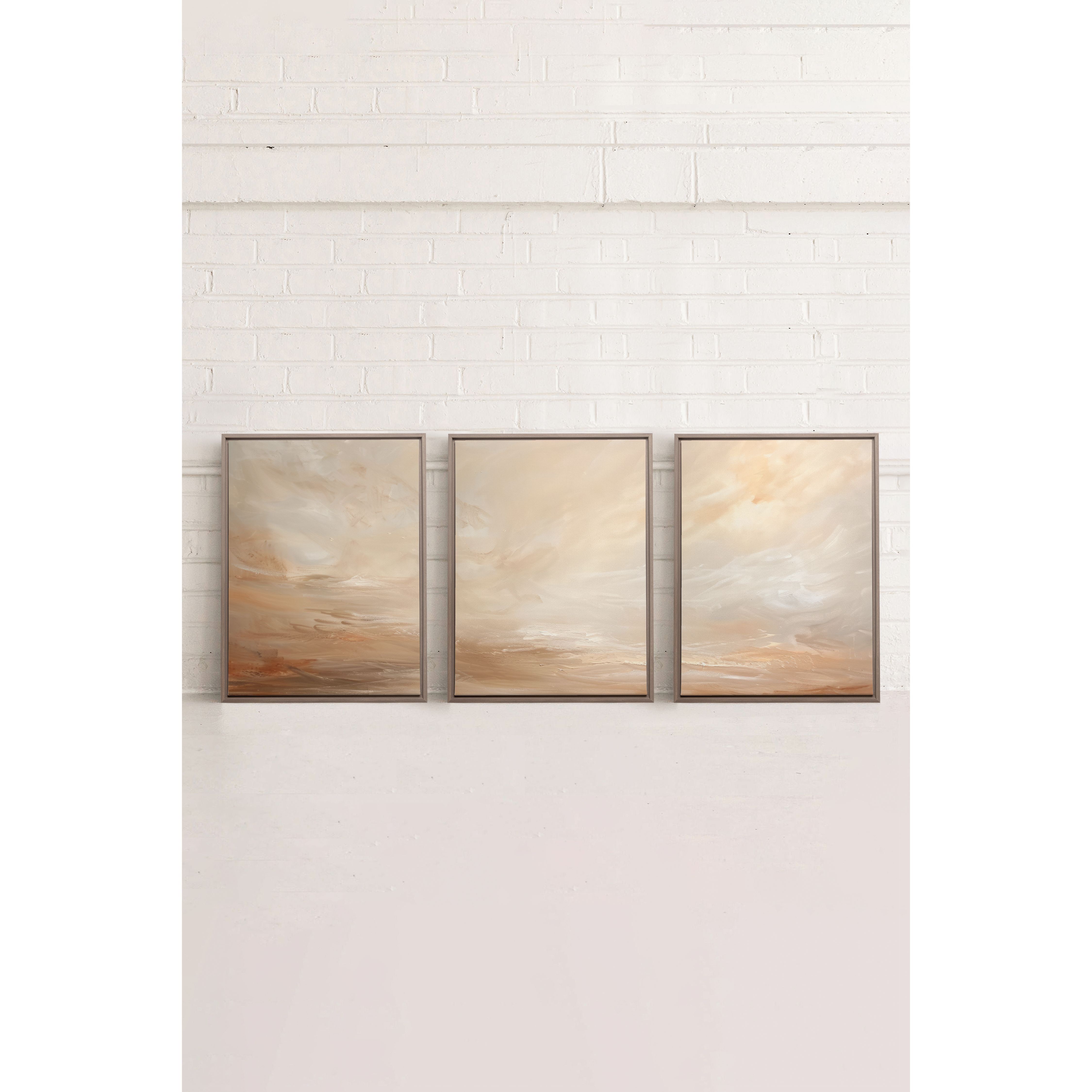 Golden Dune Trio Art Mural - Ensemble de 3