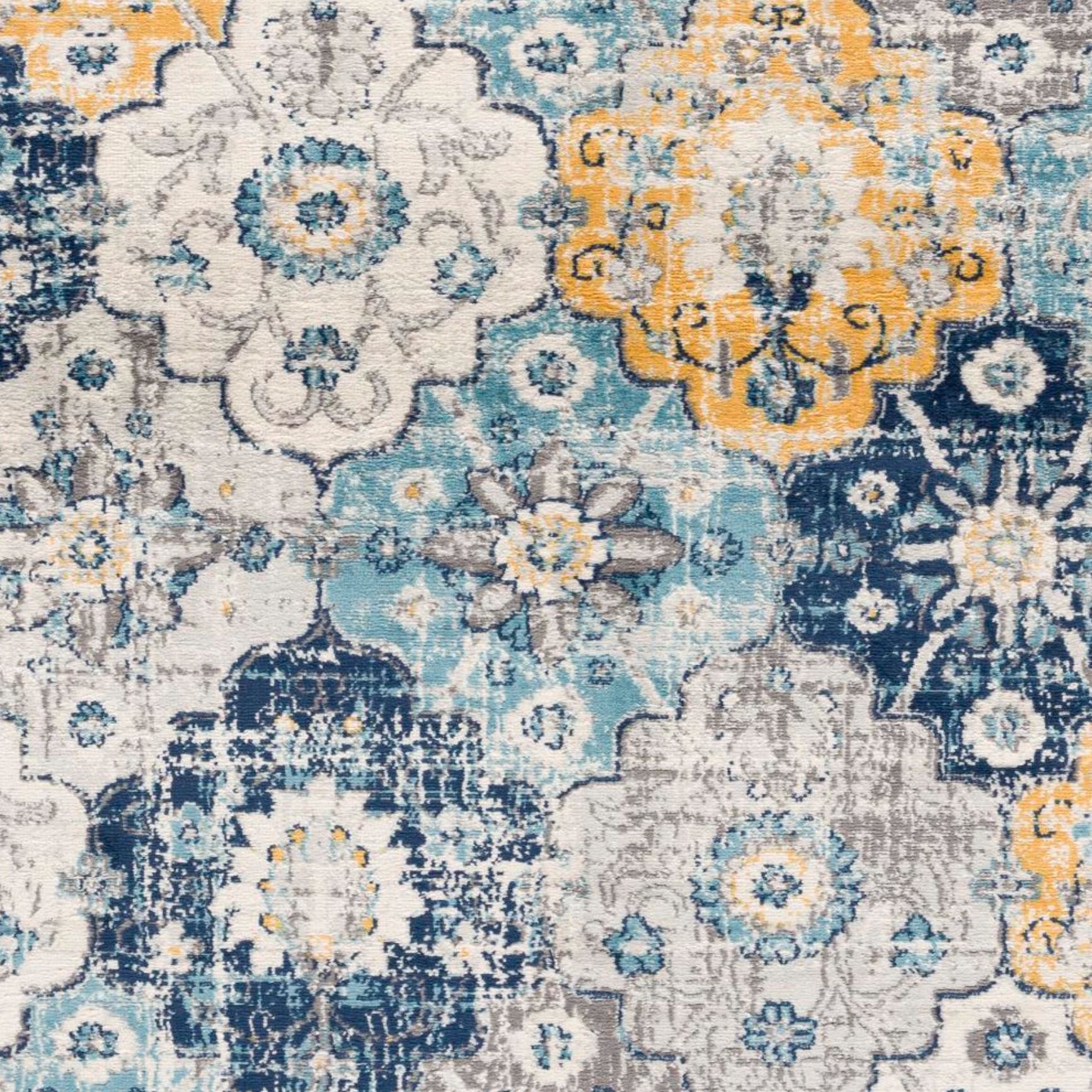 Valencia Vintage Floral Tapis rond d’intérieur contemporain - Rouille