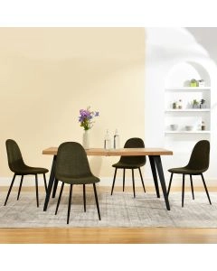 Ensemble de salle à manger 5 pièces avec table en bois manufacturé et chaises vertes