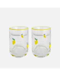 JS Gourmet Icon Lemon Embedded DOF Glasses, Set of 2