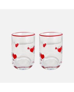 JS Gourmet DOF Glasses with heart icon, Set of 2