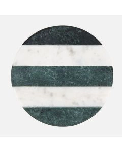 Maxwell & Williams Round Marble Coaster, 10cm - Green & White 