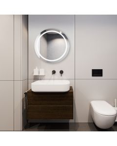 Sherman Stainless Steel Round Medicine Cabinet with LED Mirror