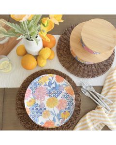 Sunburst Assiette en mélamine, ensemble de 4 - 28 cm