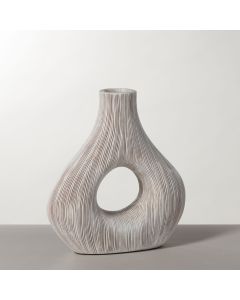 Vase en patine gravée Alma par Torre & Tagus - 9 po, brun