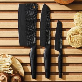iD3 Black Samurai Ultimate Knife, Set of 3 | Linen Chest