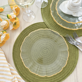Elegance Assiette plate à bord jaune - 27,5 cm