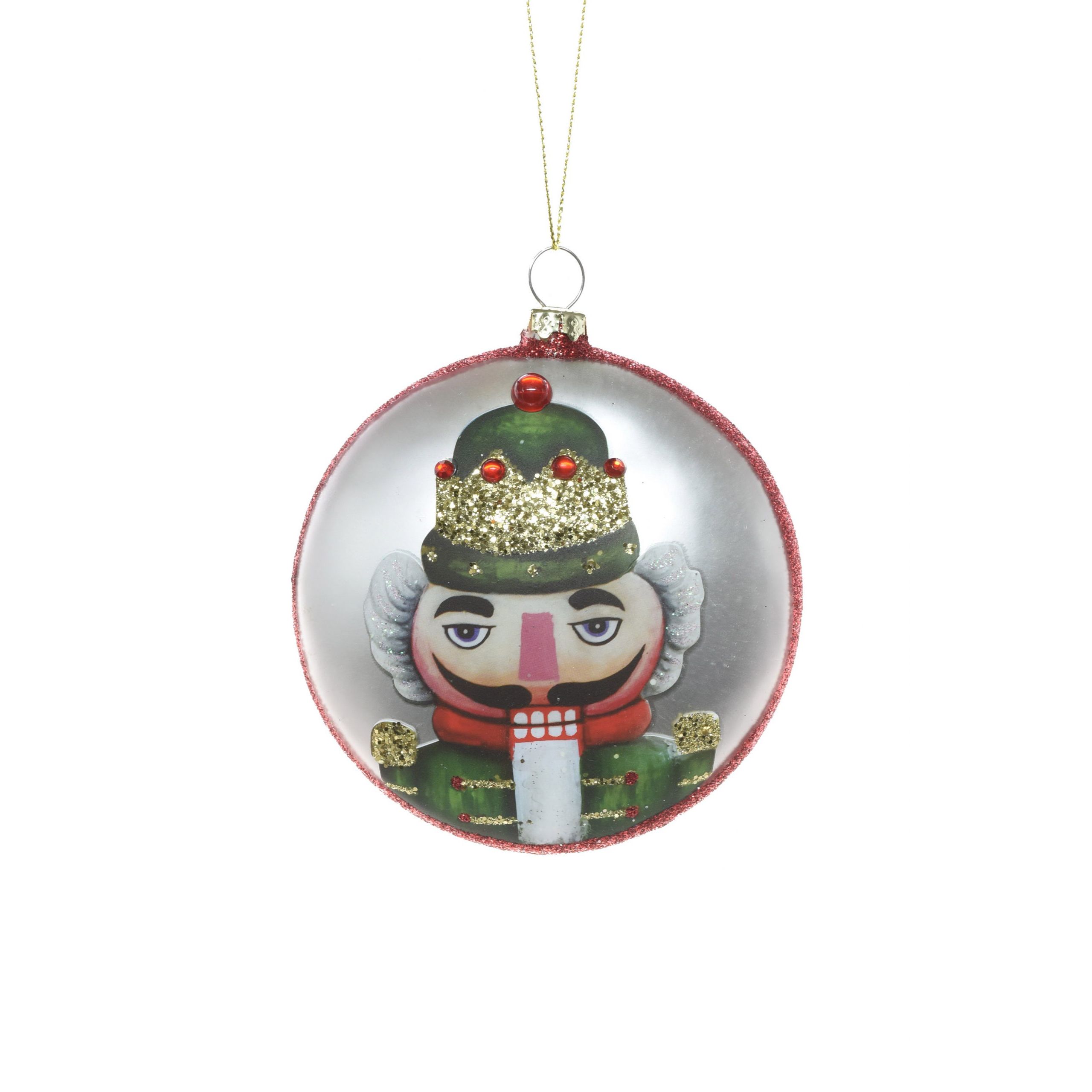 Hanging Glass Nutcracker Ornament,  Pack of 3