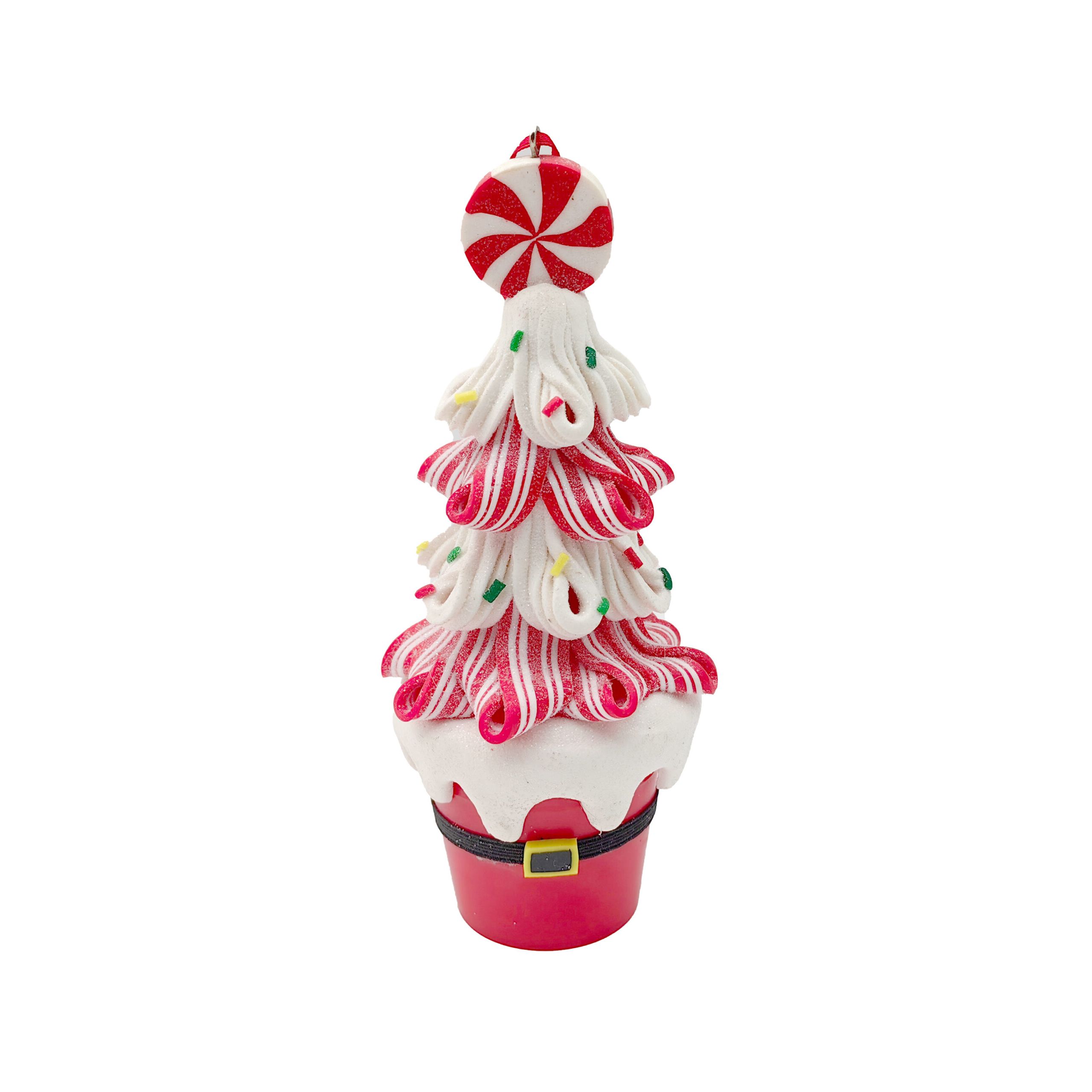 Red and White Plastic Hot Cocoa Ornament Whipped Cream, Pack of 8