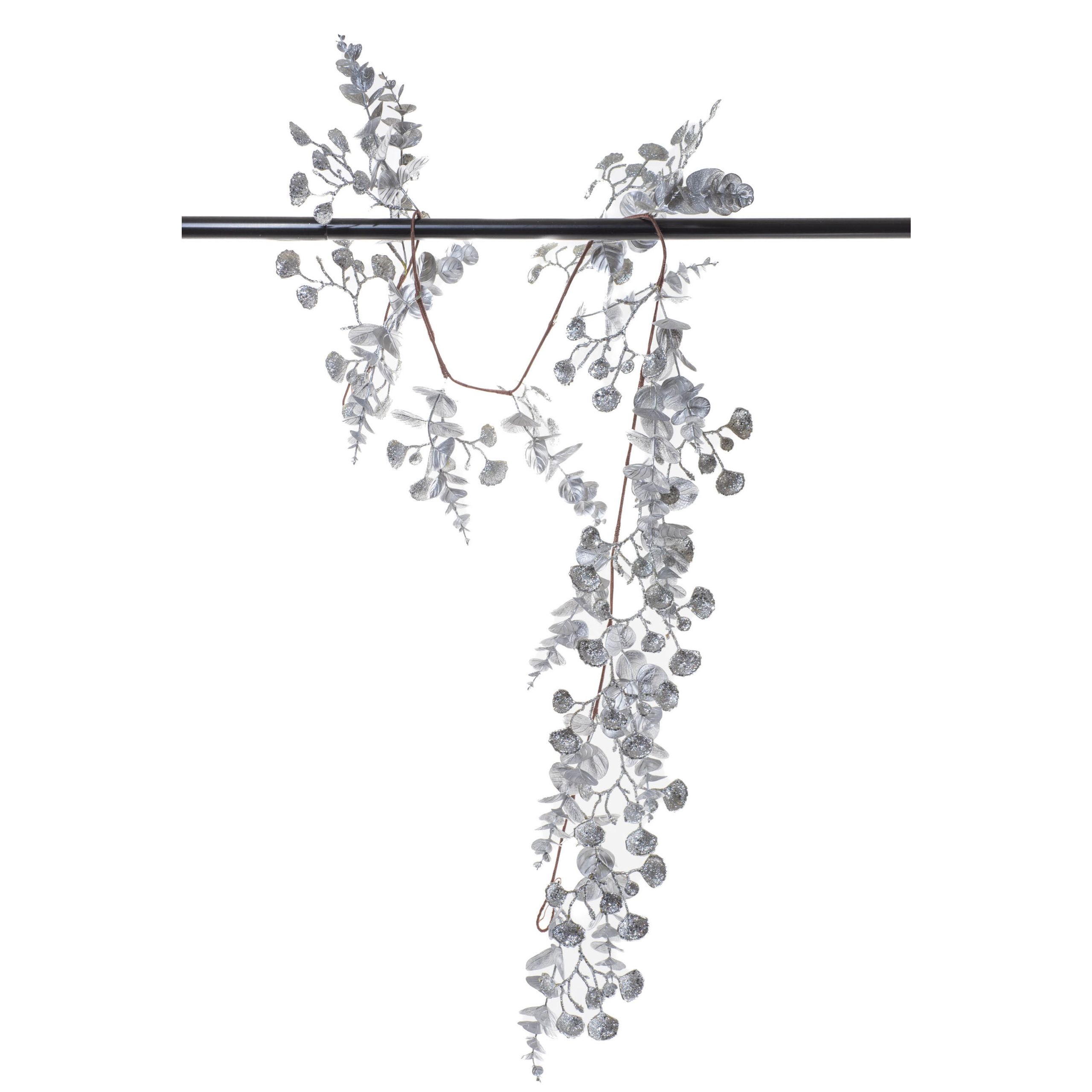 Guirlande suspendue en plastique argent eucalyptus