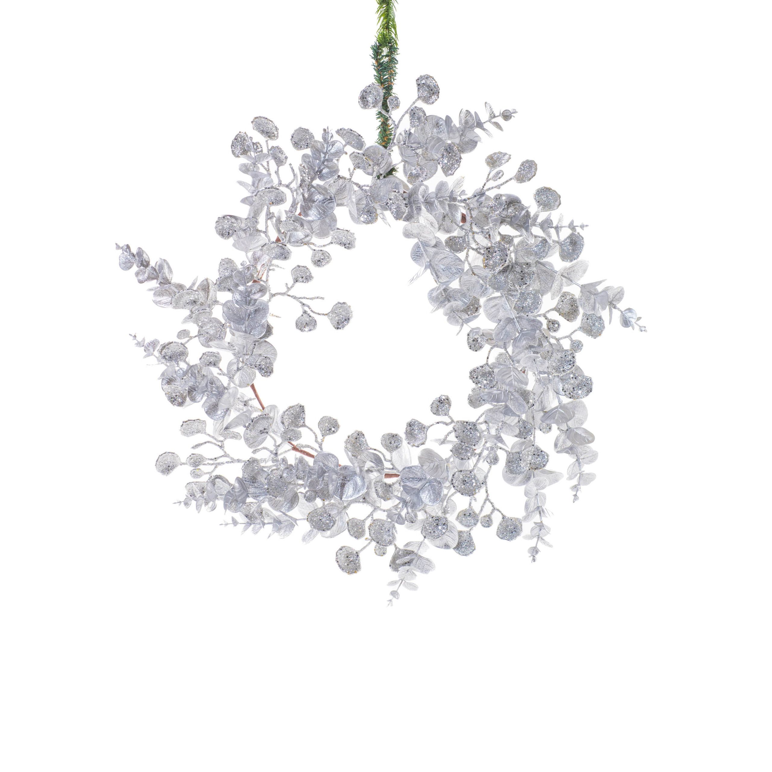 Silver Plastic Eucalyptus Wreath
