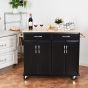 Wood Top Rolling Kitchen Trolley Island Cart