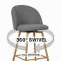 Tabourets de comptoir modernes en tissu gris, Ensemble de 4