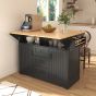 55.7" Drop-Leaf Kitchen Island with Power