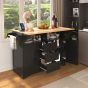 55.7" Drop-Leaf Kitchen Island with Power