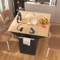 55.7" Drop-Leaf Kitchen Island with Power