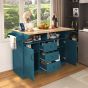 55.7" Drop-Leaf Kitchen Island with Power