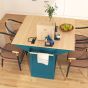 55.7" Drop-Leaf Kitchen Island with Power