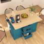 55.7" Drop-Leaf Kitchen Island with Power