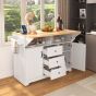 55.7" Drop-Leaf Kitchen Island with Power