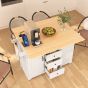 55.7" Drop-Leaf Kitchen Island with Power