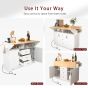 55.7" Drop-Leaf Kitchen Island with Power