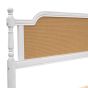 Lit queen en rotin traditionnel noyer antique