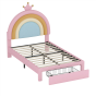 Velvet Rainbow Bed with Storage Drawer - Twin