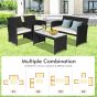 4-Piece Rattan Patio Furniture Set with Weather Resistant Cushions