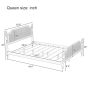 Lit queen en rotin traditionnel noyer antique
